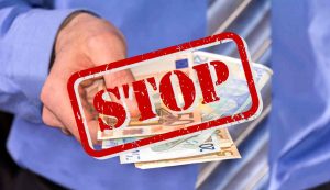 Stop pagamenti contanti