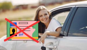 Automobilista felice senza patente