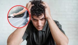 Uomo preoccupato per multa