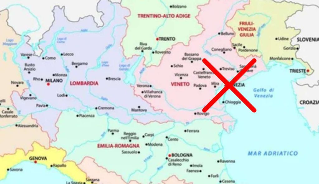 Mappa del Nord Italia (Depositphotos foto) - www.statodonna.it