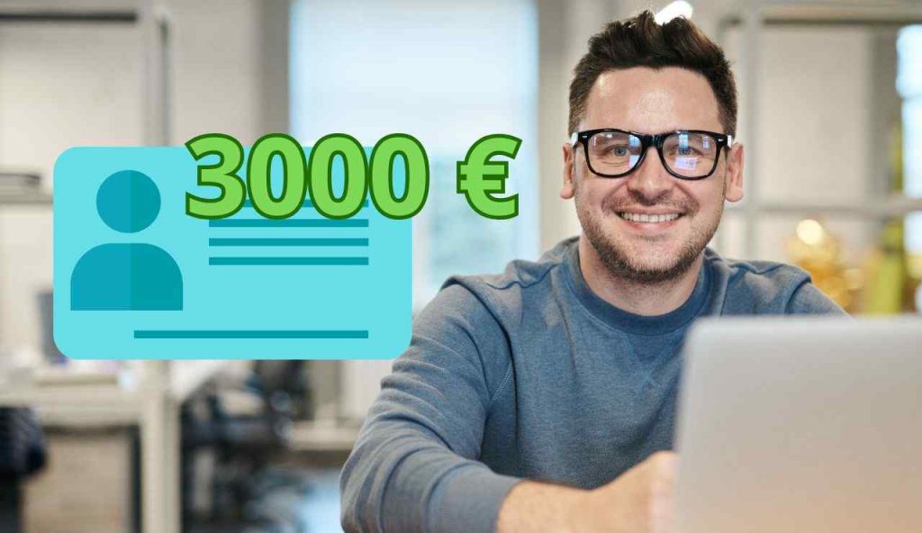 Uomo felice soldi carta identità