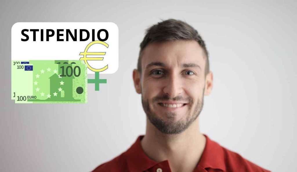 Uomo felice con aumento